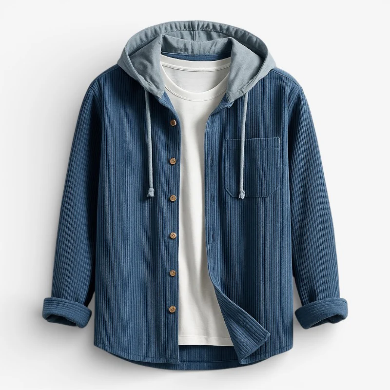 Aven – Chemise à Manches Longues à Capuche avec Boutons et Cordon - Image 3