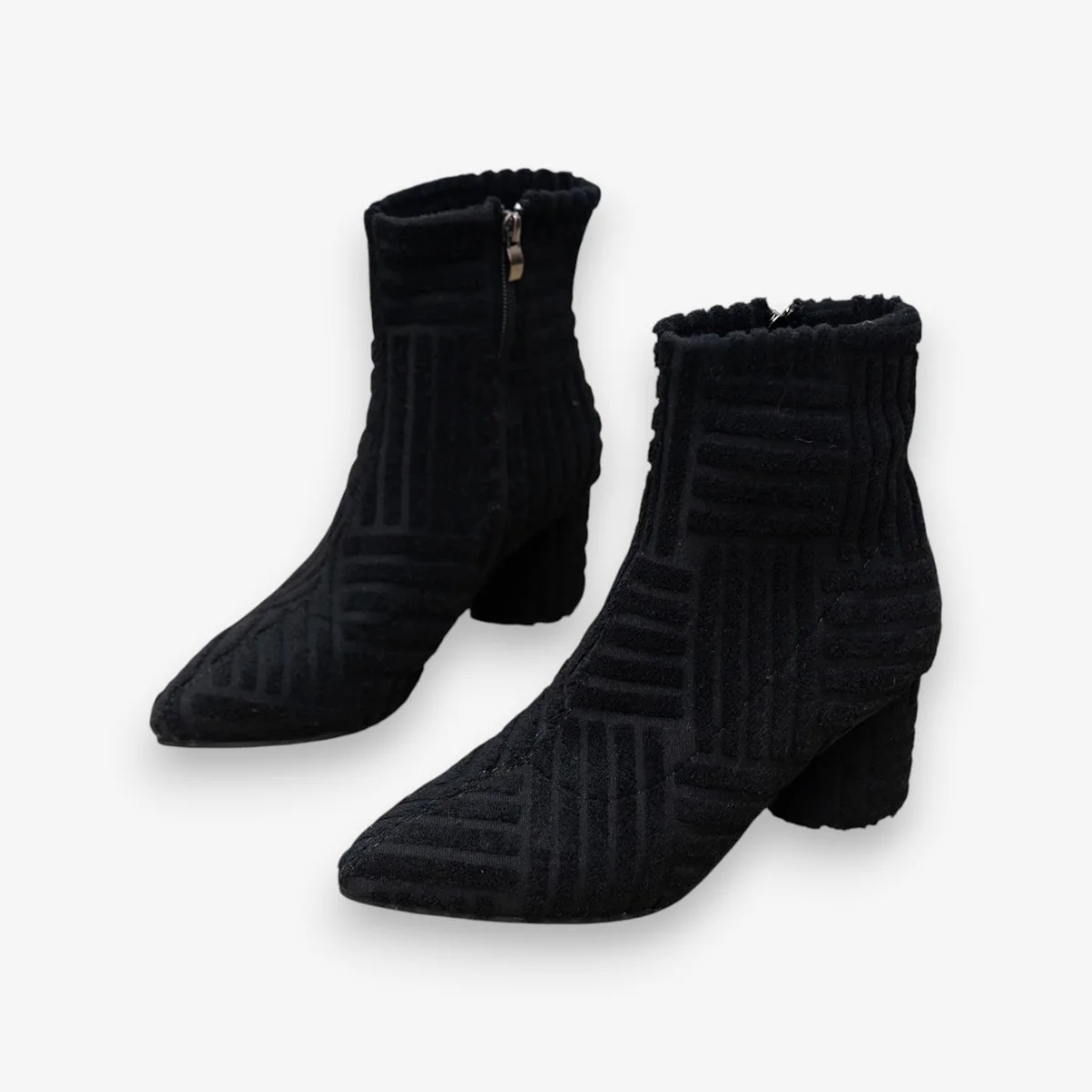 Aylin – Bottines à bout pointu avec talon carré et fermeture éclair latérale