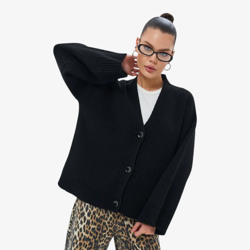 Aylin – Gilet à manches longues boutonné et col en V - Image 3