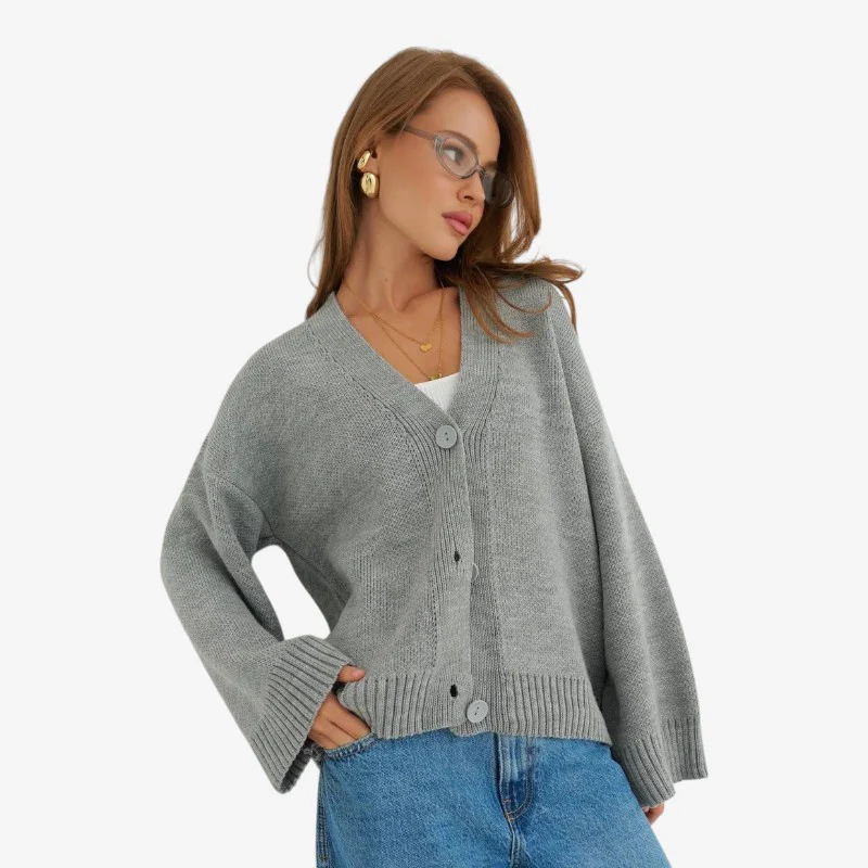 Aylin – Gilet à manches longues boutonné et col en V - Image 4
