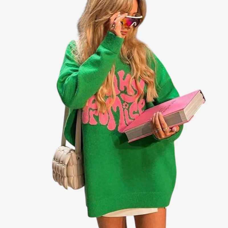 Pull ample col rond manches longues