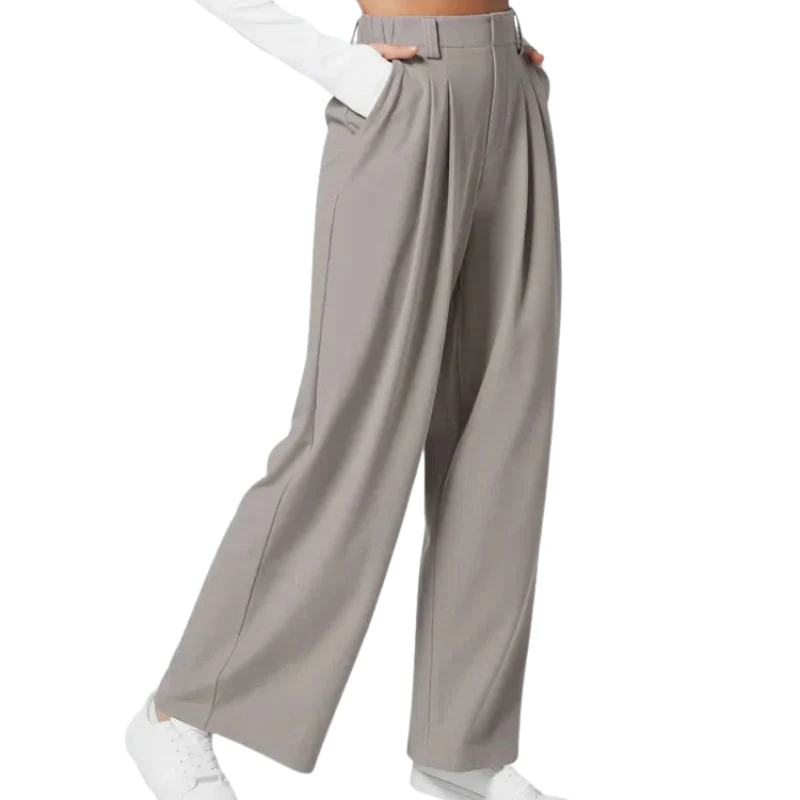 Pantalon taille haute à jambes larges avec poches latérales - Image 4