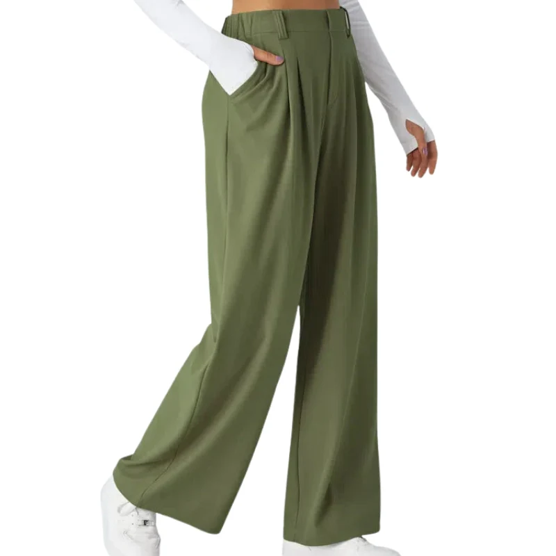 Pantalon taille haute à jambes larges avec poches latérales - Image 5