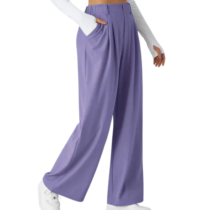 Pantalon taille haute à jambes larges avec poches latérales - Image 6