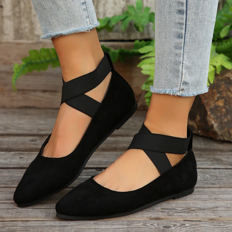 Ballerines à bout pointu pour femme avec brides croisées à la cheville - Image 5