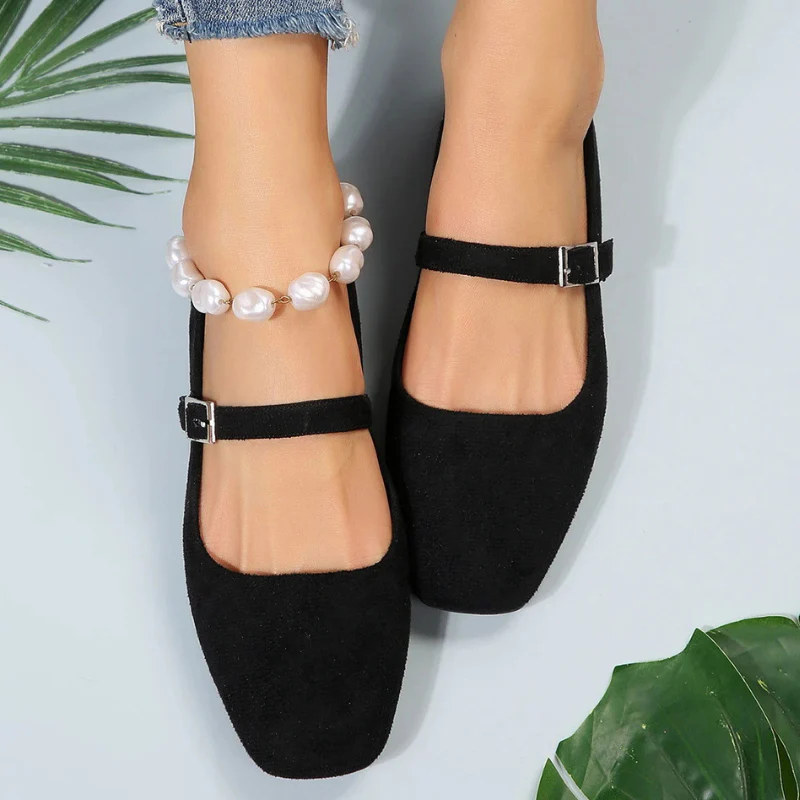 Ballerines pour femme à talon bas avec bride à boucle - Image 5