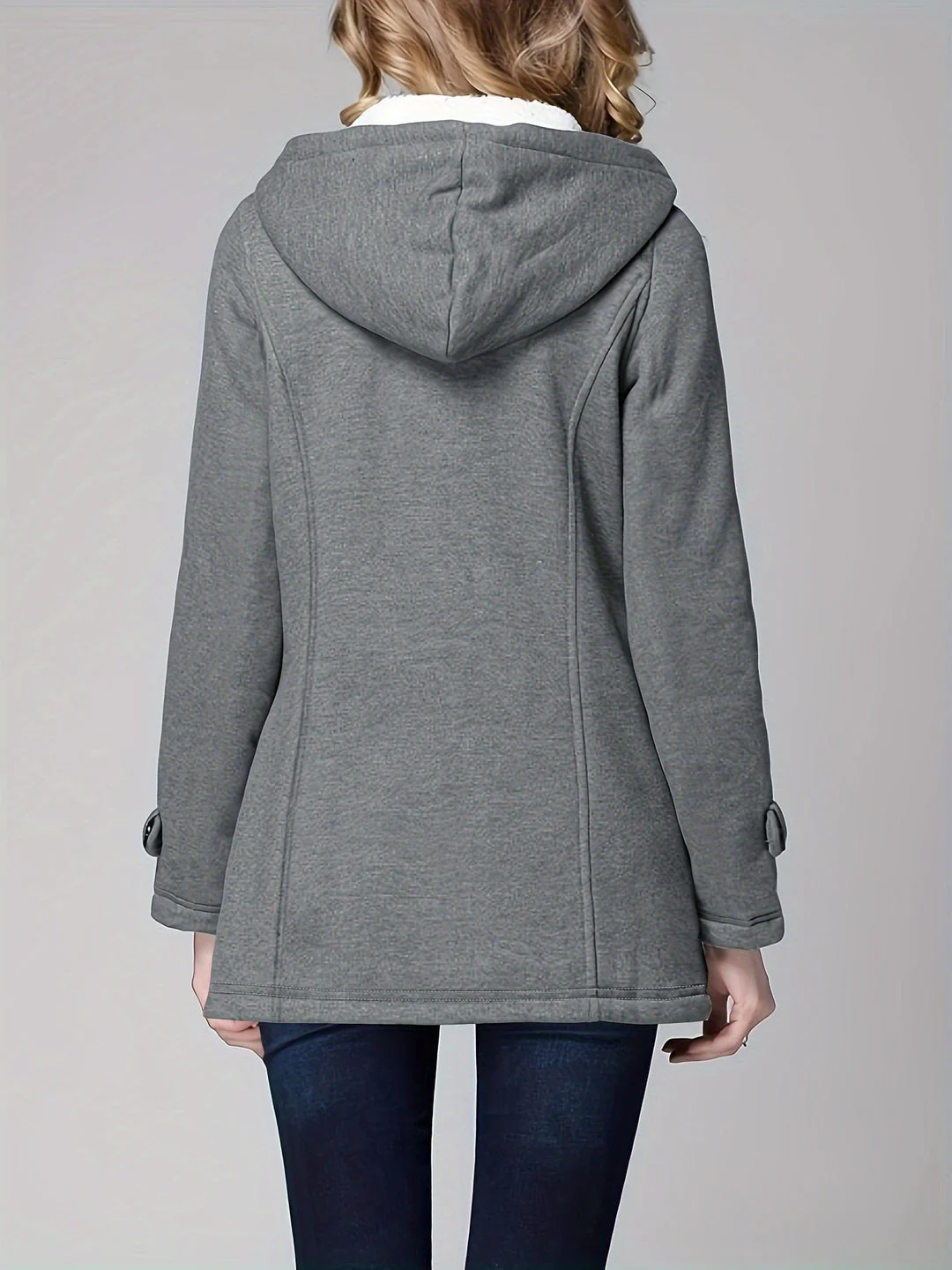 Manteau femme à capuche manches longues - Image 2