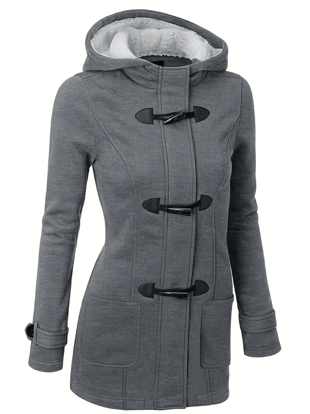 Manteau femme à capuche manches longues - Image 3