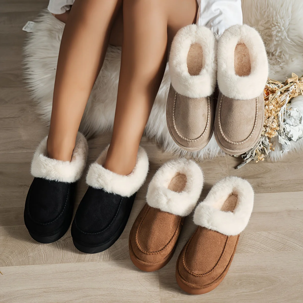 Chaussons élégants à enfiler pour femmes