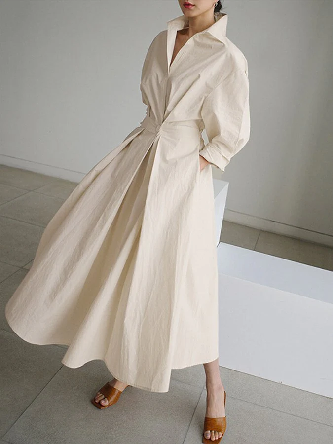 Robe Bella Élégante Boutonnée avec Taille Cintrée - Image 3