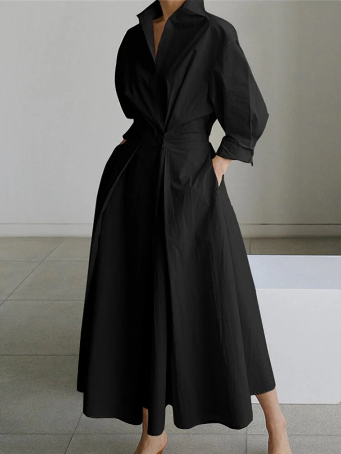 Robe Bella Élégante Boutonnée avec Taille Cintrée - Image 4