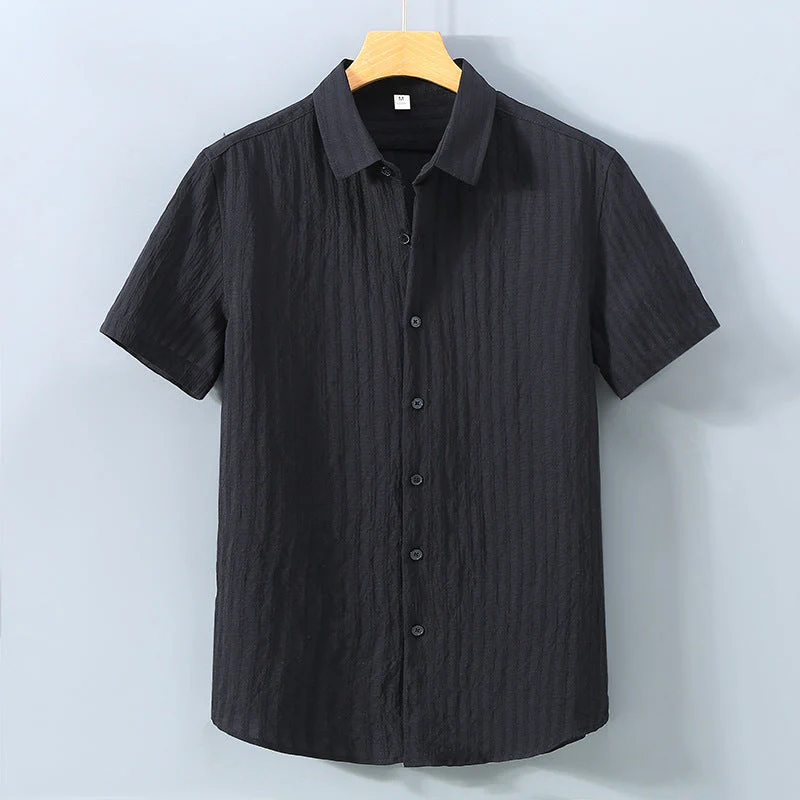Chemise homme manches courtes col classique boutonnée - Image 2