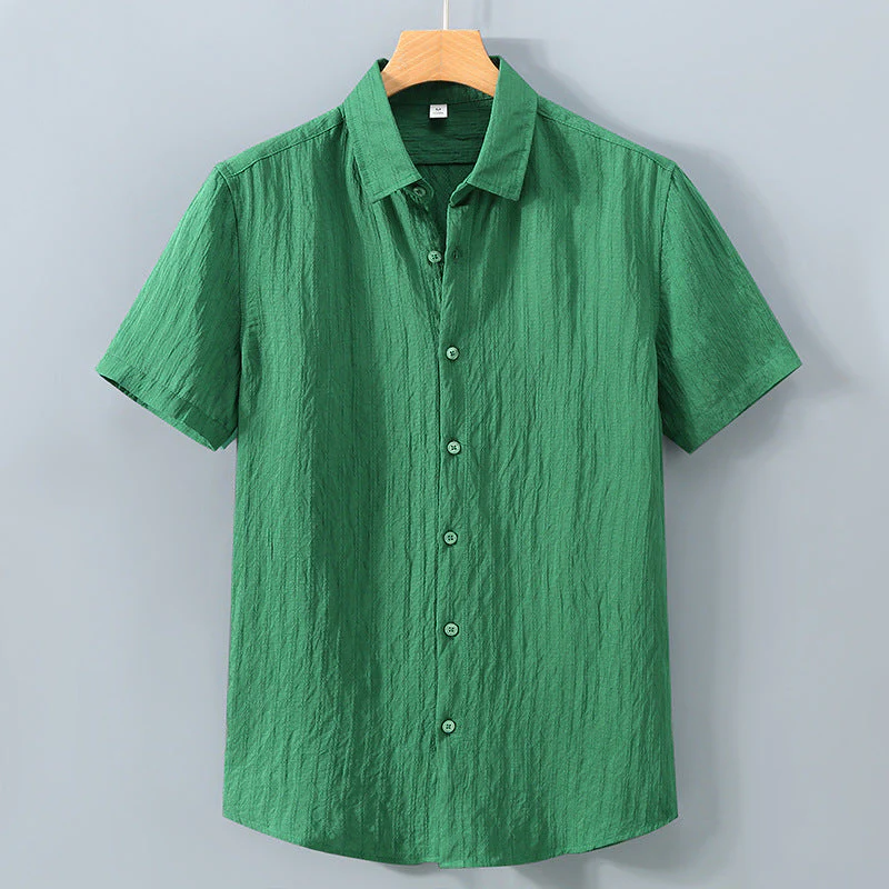 Chemise homme manches courtes col classique boutonnée - Image 3