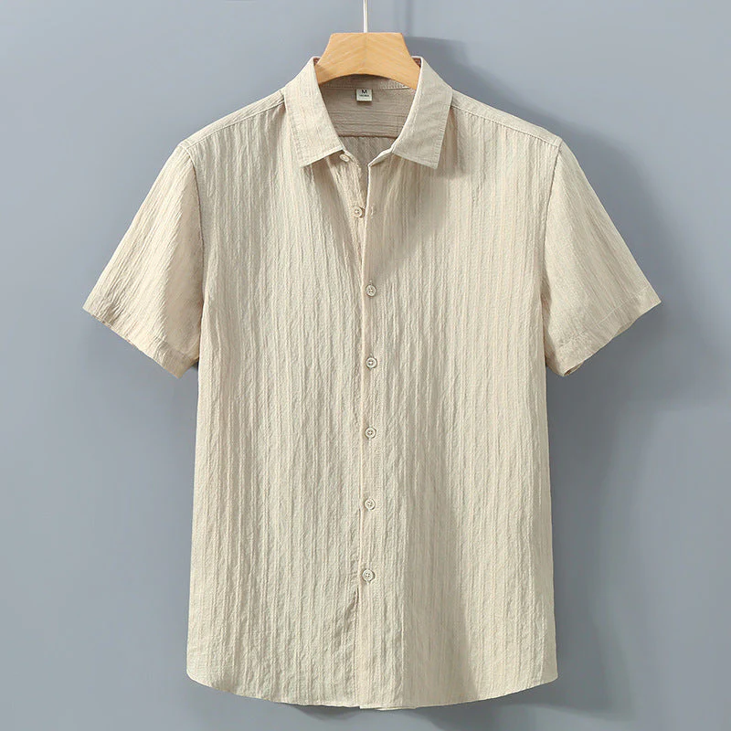 Chemise homme manches courtes col classique boutonnée - Image 4