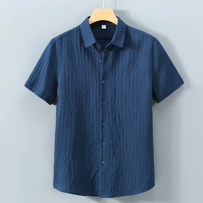 Chemise homme manches courtes col classique boutonnée - Image 5