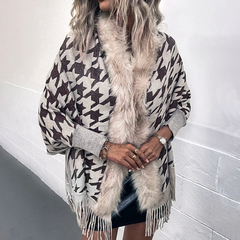 Beverly – Poncho à motif étoiles avec col montant - Image 7