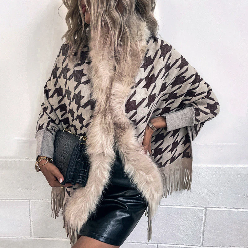 Beverly – Poncho à motif étoiles avec col montant - Image 9