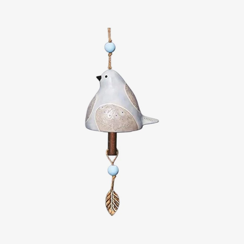Carillon à vent oiseaux avec décorations de feuilles - Image 4