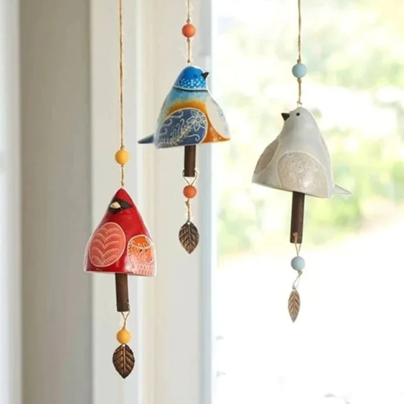 Carillon à vent oiseaux avec décorations de feuilles - Image 7