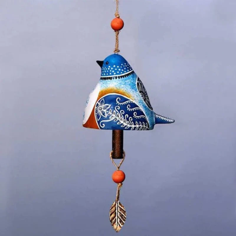 Carillon à vent oiseaux avec décorations de feuilles - Image 8
