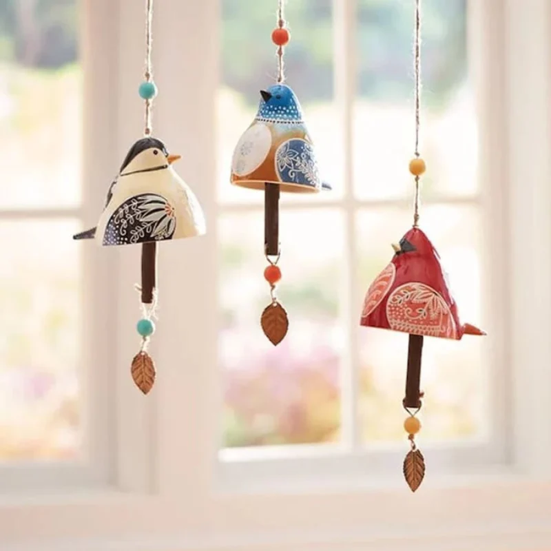 Carillon à vent oiseaux avec décorations de feuilles - Image 9