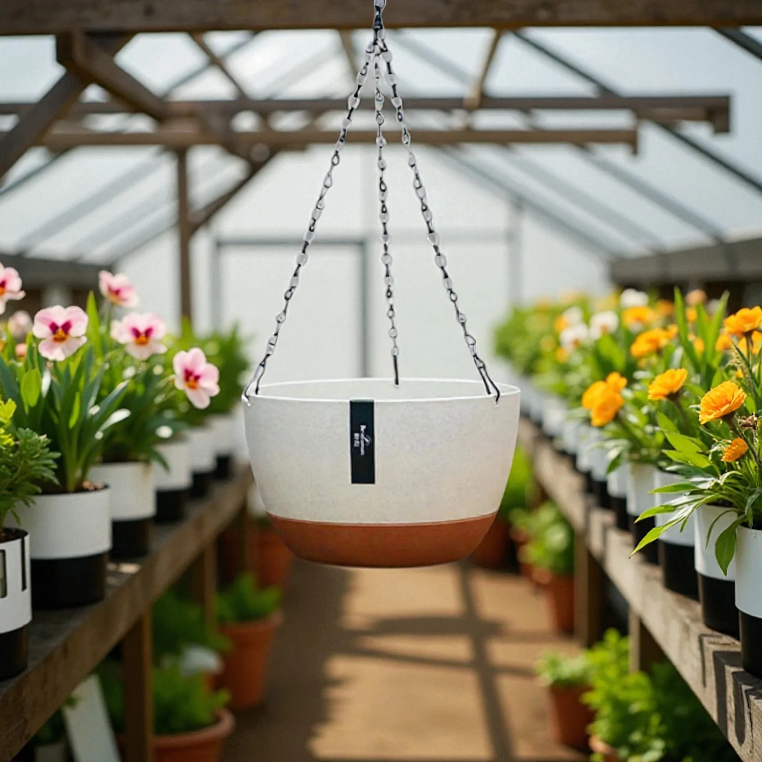 Pot de fleurs suspendu durable avec chaîne - Image 3