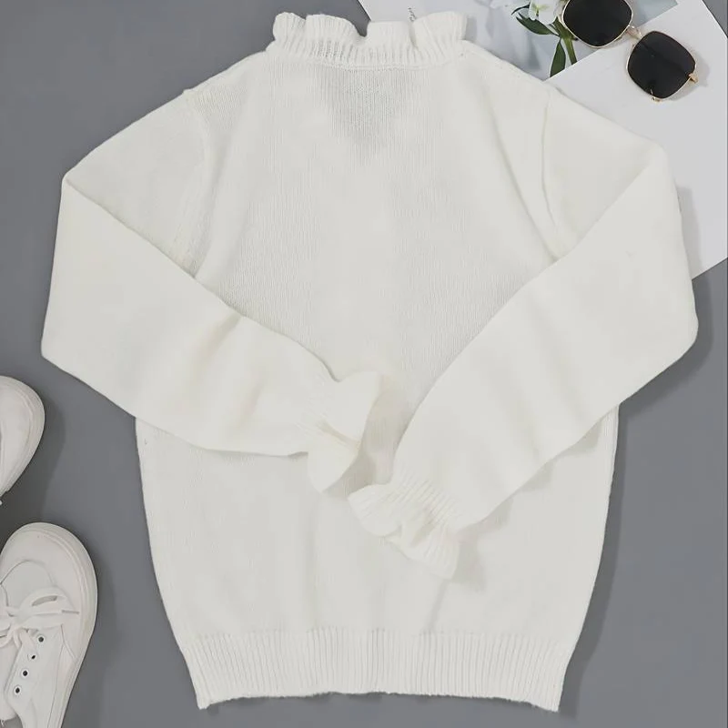 Blouse à volants avec boutons décoratifs et manches longues - Image 3