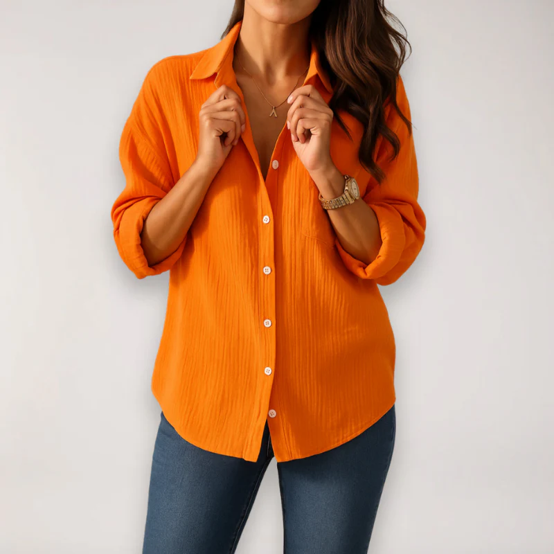 Blouse femme manches longues col rabattu - Image 5