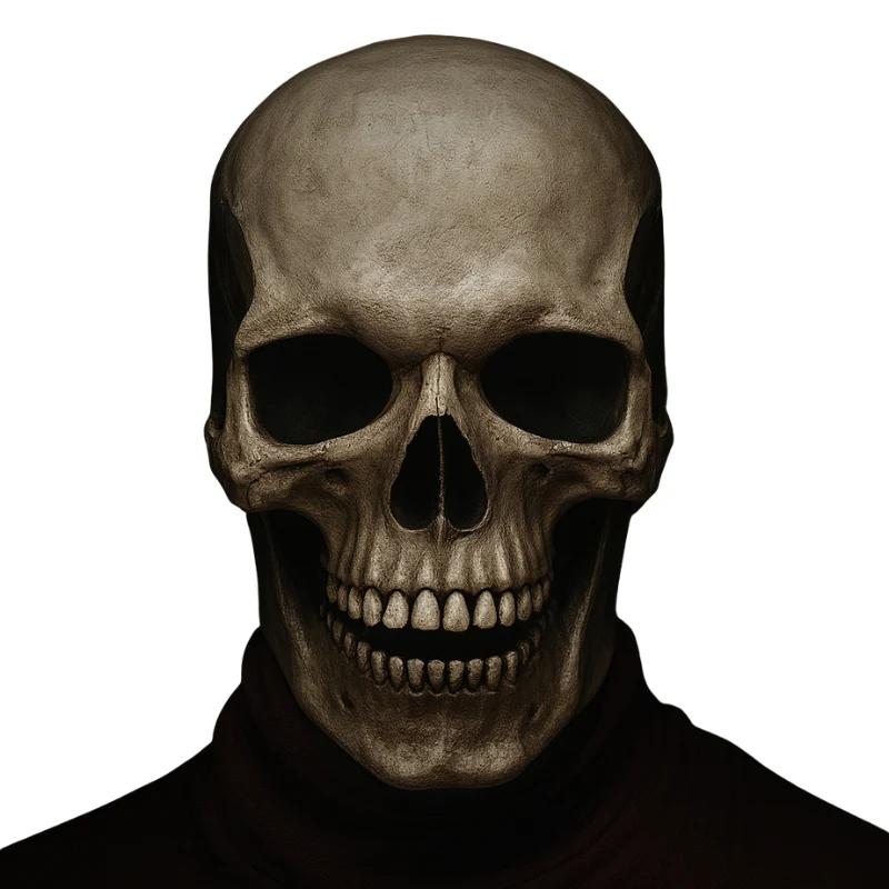 Masque crâne réaliste en silicone avec mâchoire articulée