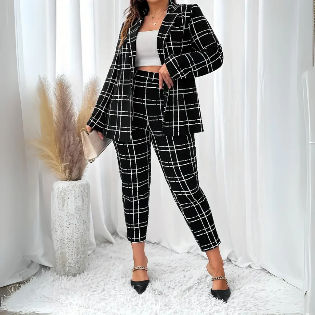 Ensemble blazer classique et pantalon slim taille haute Bonnie