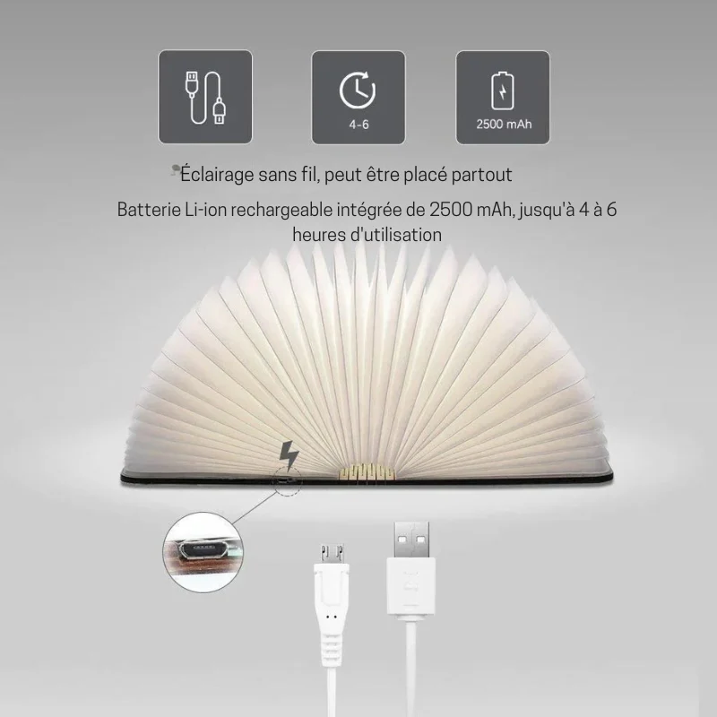 BookGlow – Lampe fantaisie en forme de livre avec lumière douce - Image 11
