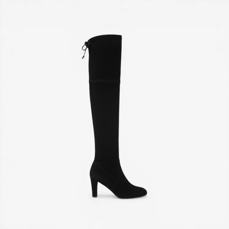 Bottes au-dessus du genou avec talon haut et fermeture éclair latérale