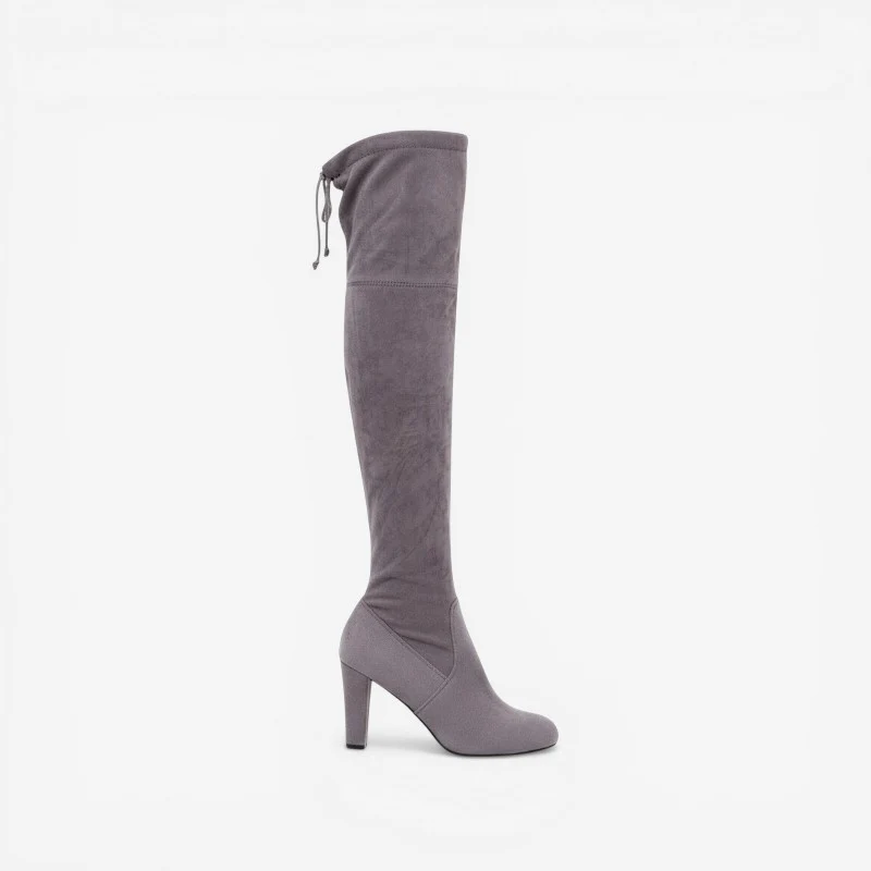 Bottes au-dessus du genou avec talon haut et fermeture éclair latérale - Image 2