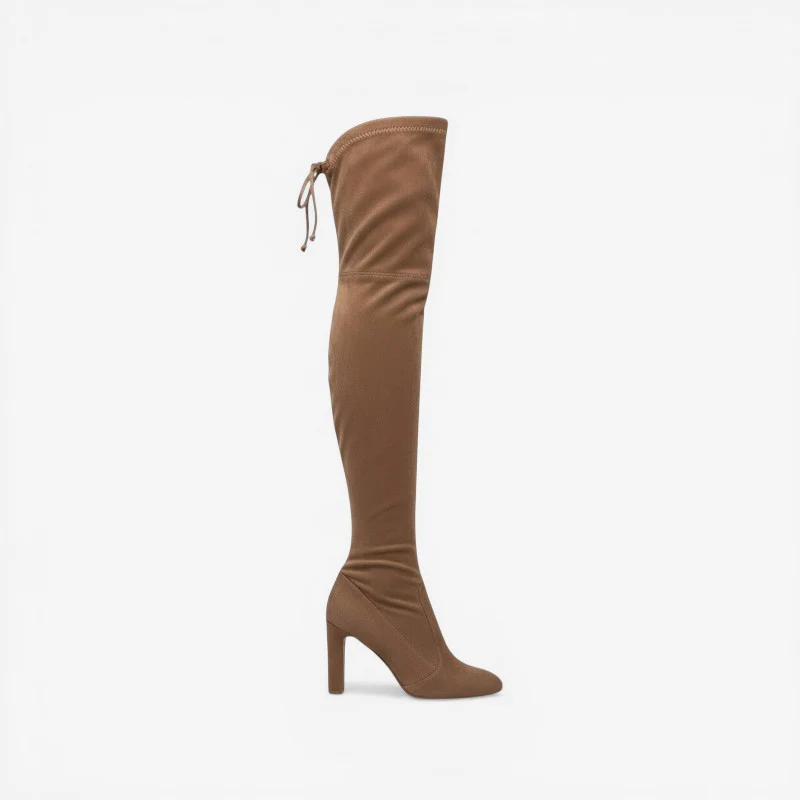 Bottes au-dessus du genou avec talon haut et fermeture éclair latérale - Image 3