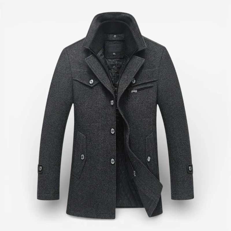 Brandon – Manteau à manches longues avec col à revers et poches