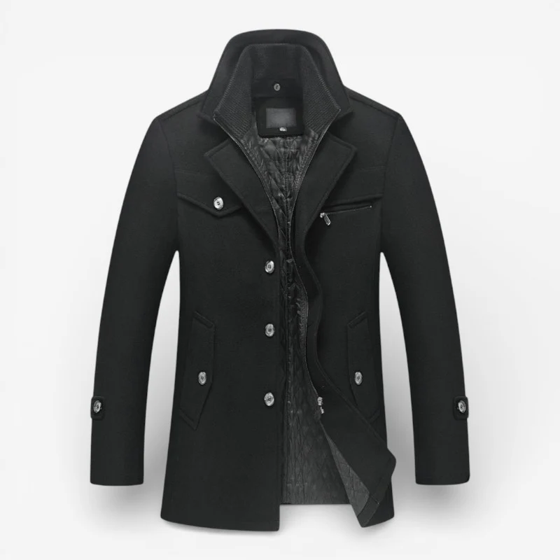 Brandon – Manteau à manches longues avec col à revers et poches - Image 2