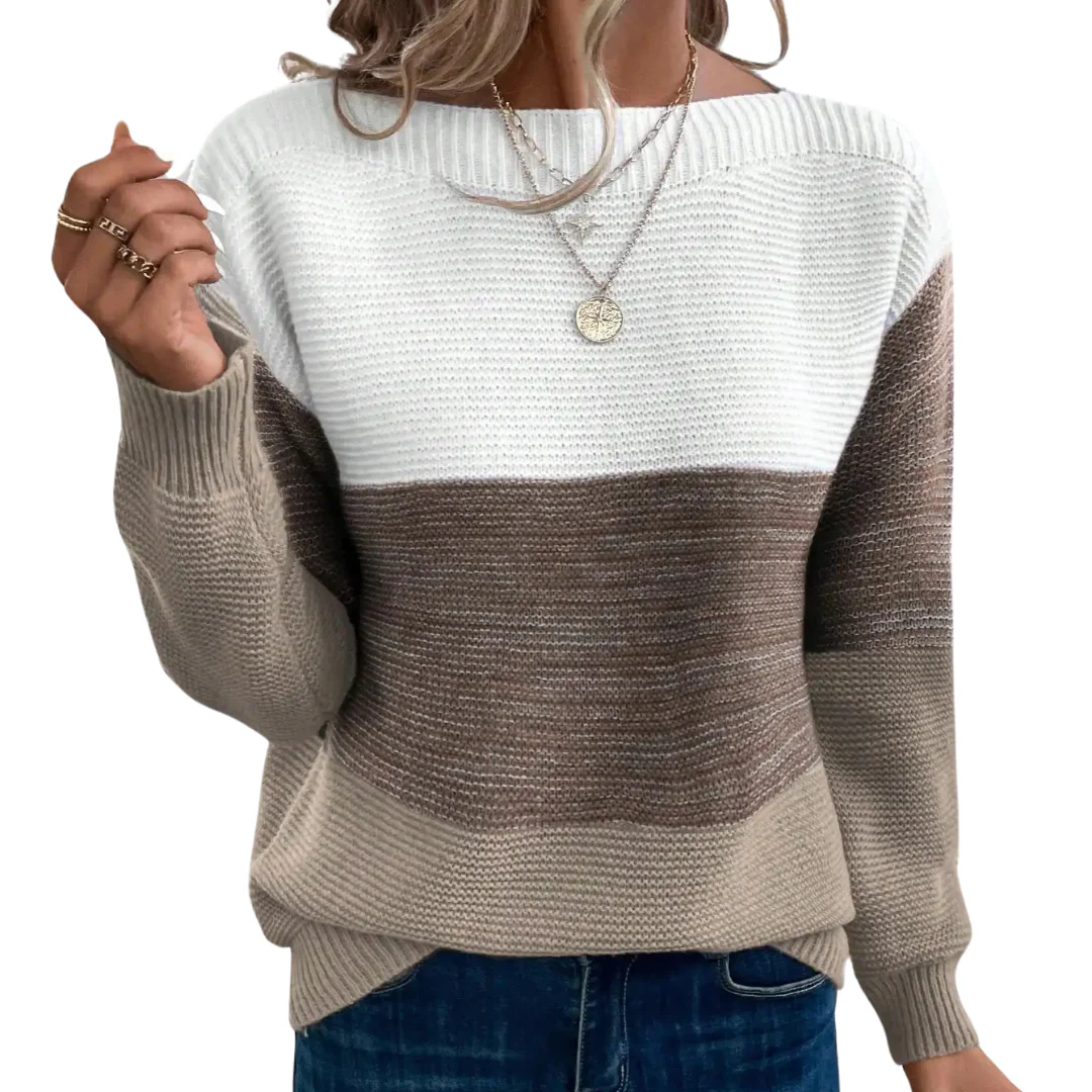 Pull femme ras du cou manches longues