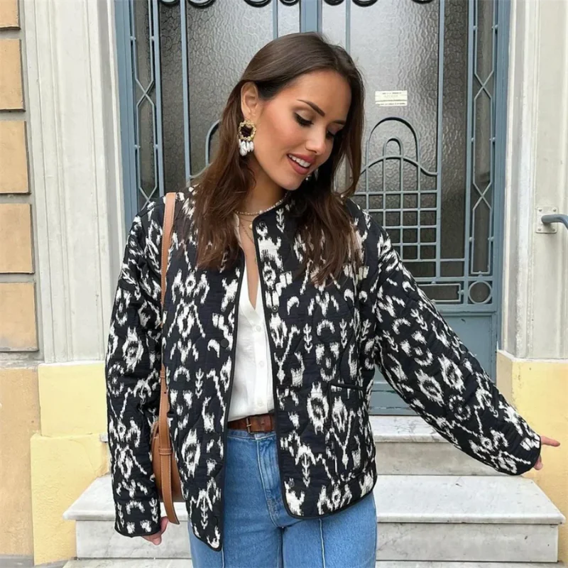 Veste imprimée femme col rond - Image 4