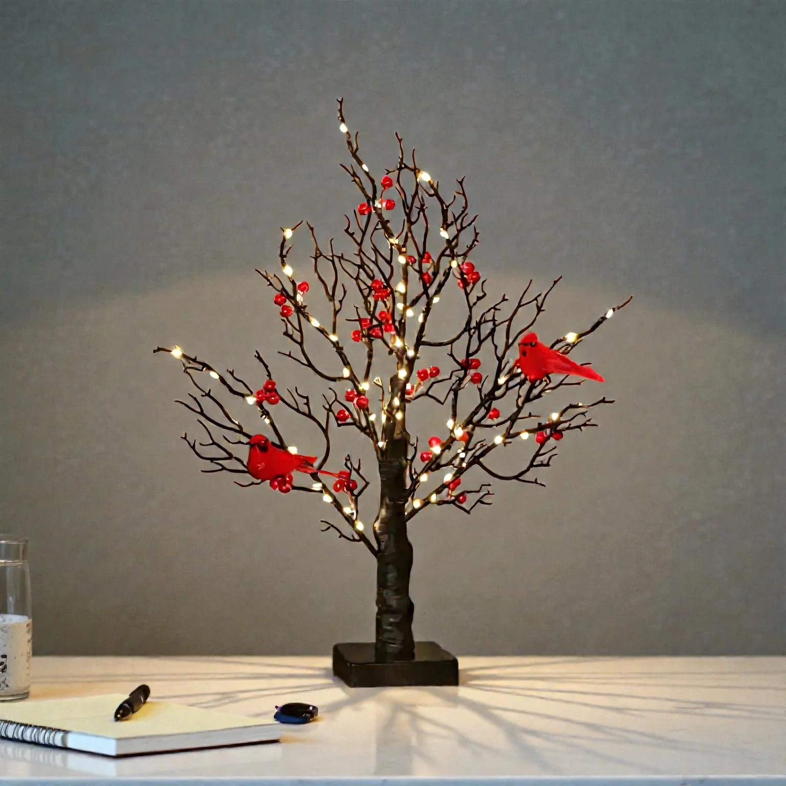 Lampe LED décorative bouleau sur table - Image 4