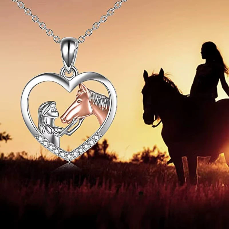 Cadeau Fête Des Mères | Collier pendentif cœur avec motif cheval - Image 5