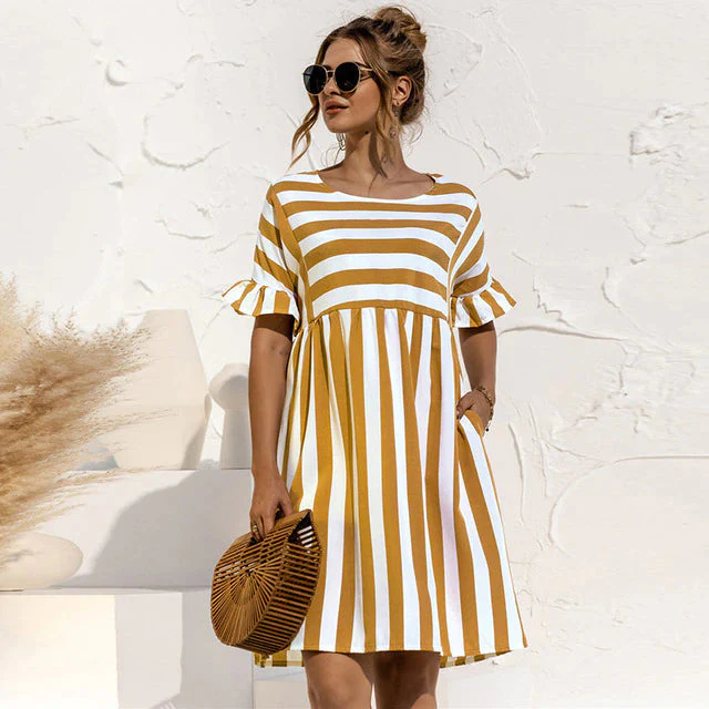 Robe rayée femme manches courtes - Image 2