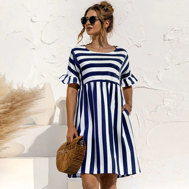Robe rayée femme manches courtes - Image 7