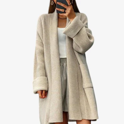 Cardigan Oversize à Manches Longues avec Grandes Poches