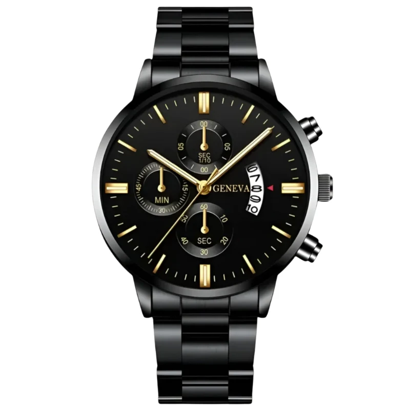 Montre à cadran rond avec bracelet ajustable