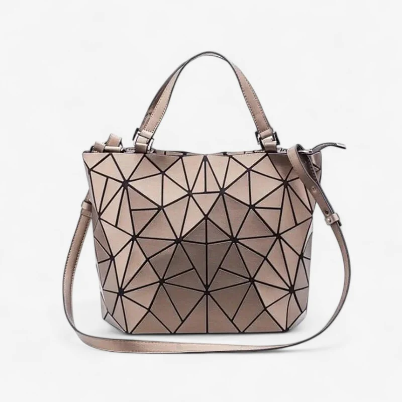 Sac bandoulière géométrique grande capacité avec poignée - Image 3