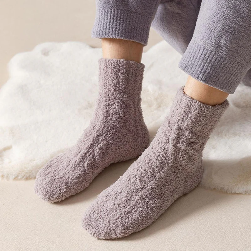 Carol – Chaussettes chaudes en maille épaisse avec doublure polaire - Image 12