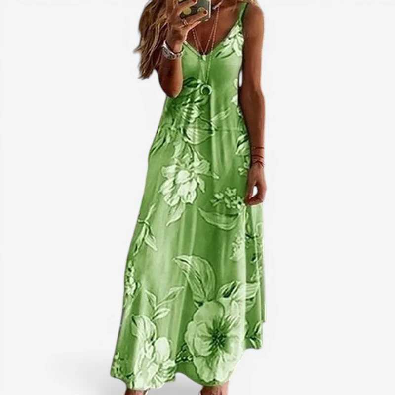 Robe sans manches col en V à imprimé - Image 2