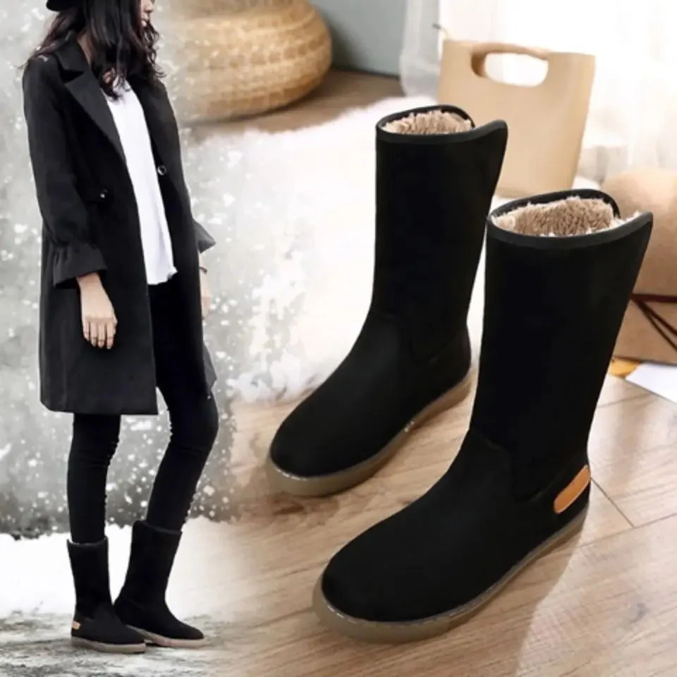 Bottes hautes femme doublure chaude coupe-vent