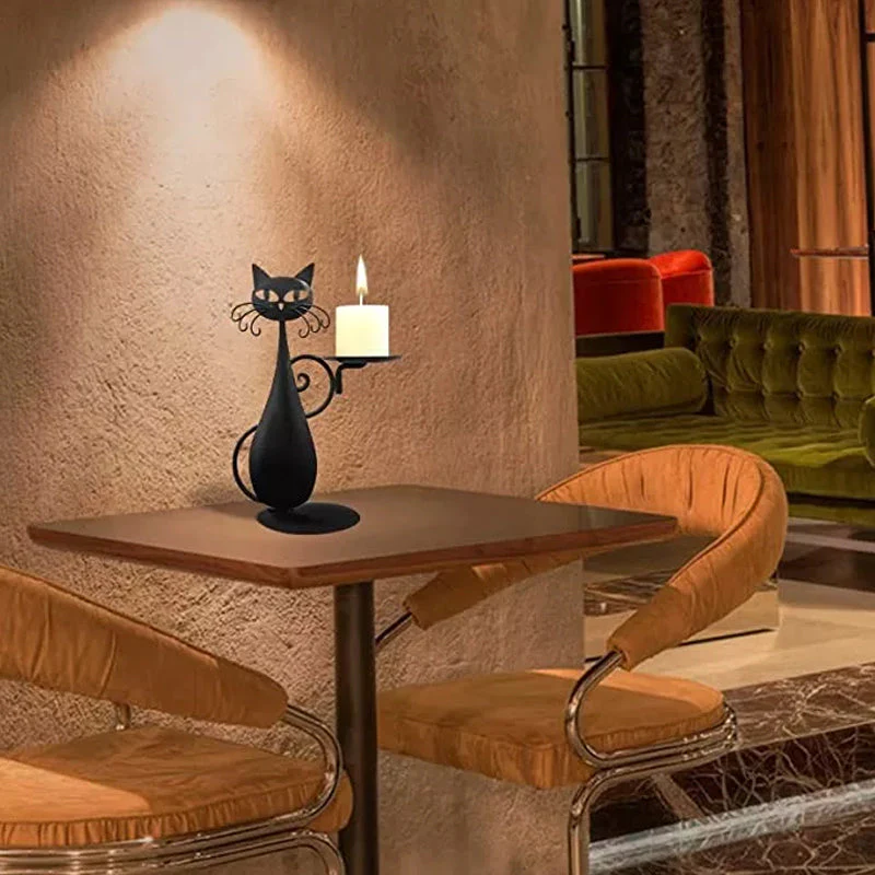 Bougeoir décoratif en forme de chat - Image 3