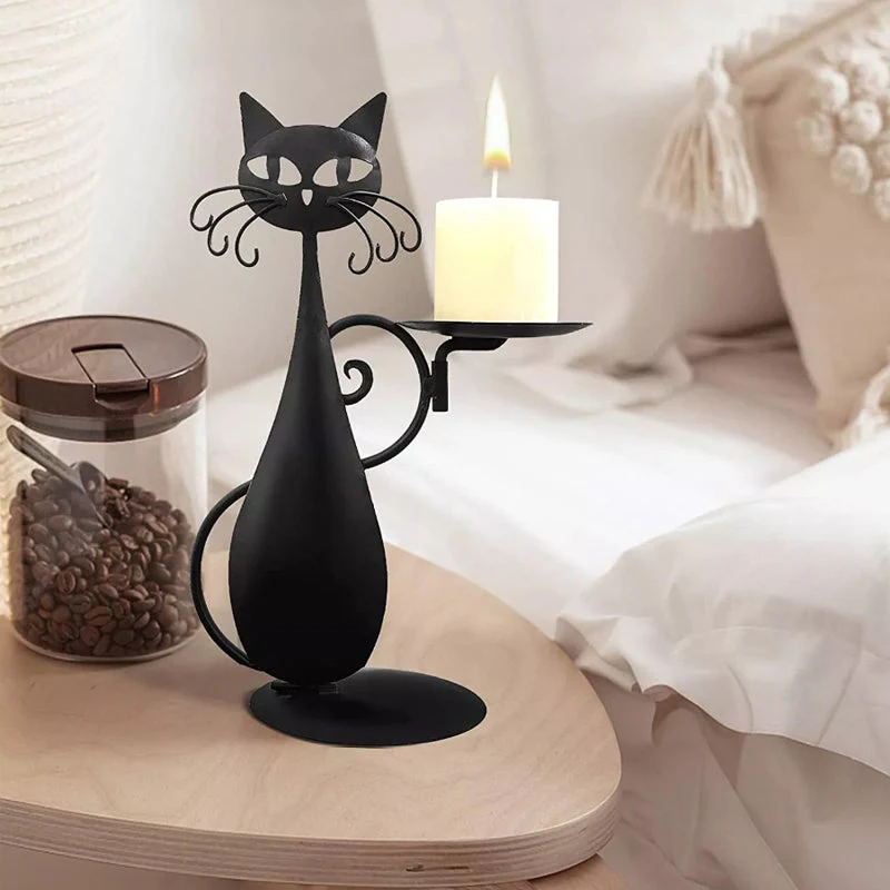 Bougeoir décoratif en forme de chat - Image 4